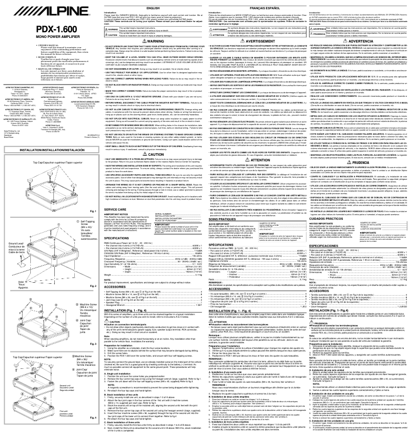 First page image of the manual for PDX-1.600