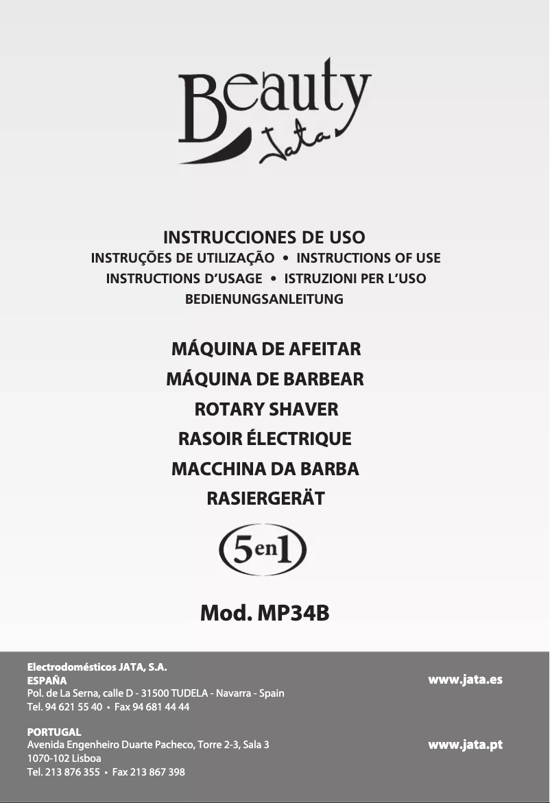 Page 1 of the manual User Manual Jata MP34B