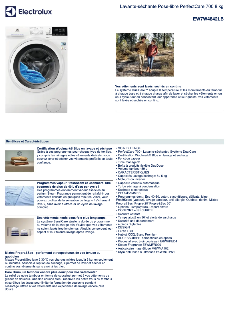 First page image of the manual for EW7W4842LB