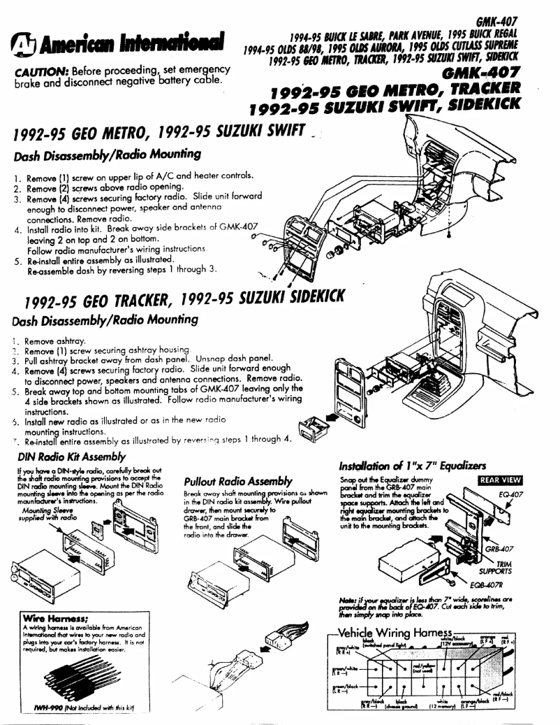 First page image of the manual for GMK407