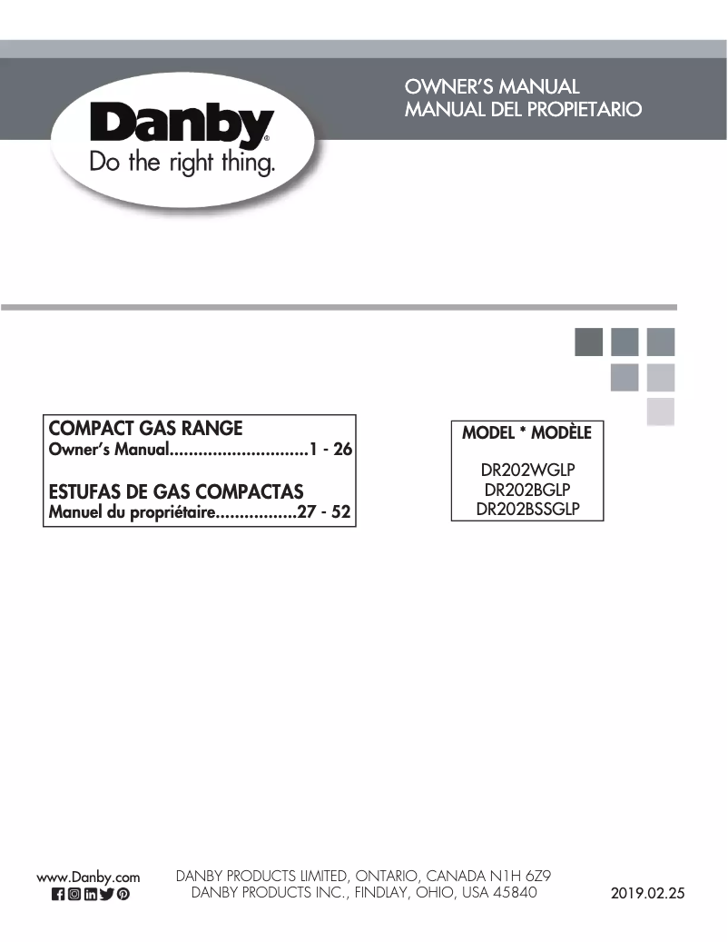 Page 1 of the manual User Manual Danby DR202WGLP
