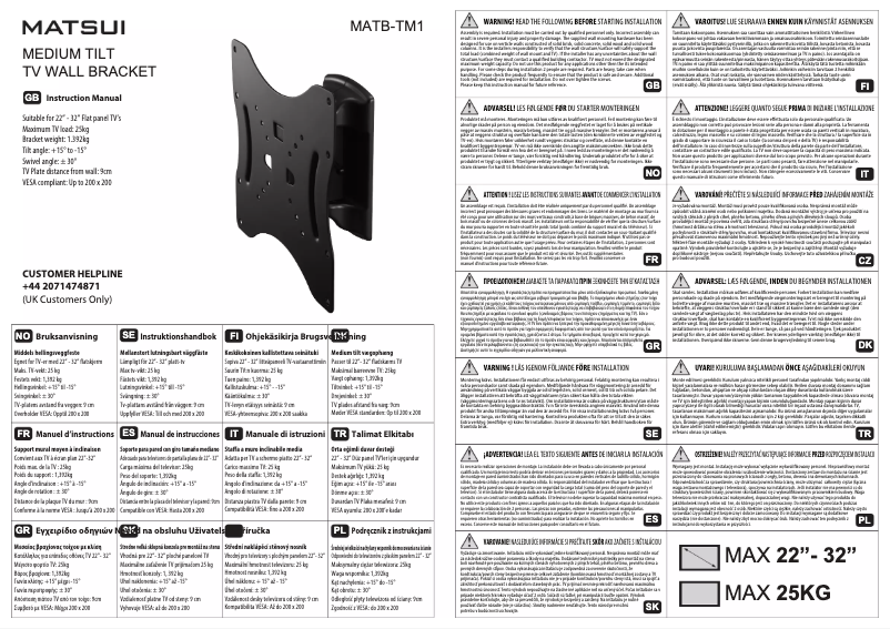 First page image of the manual for MATB-TM1
