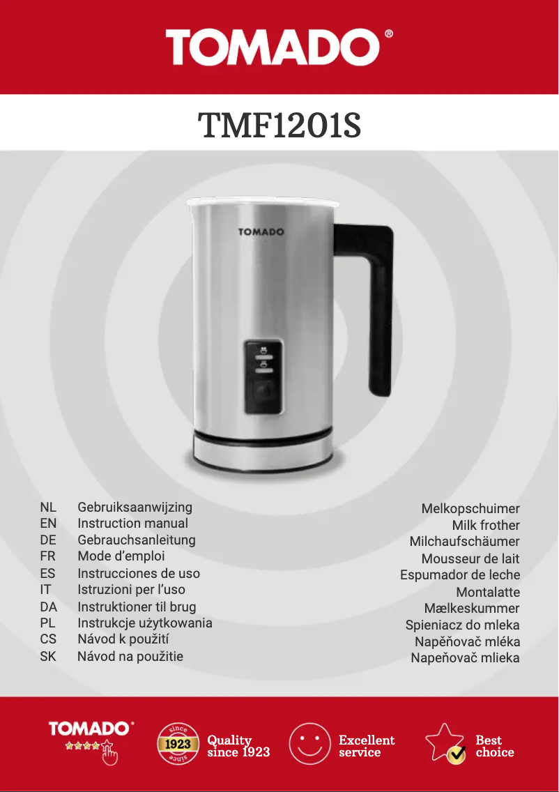 Image de la première page du manuel de l'appareil TMF1201S