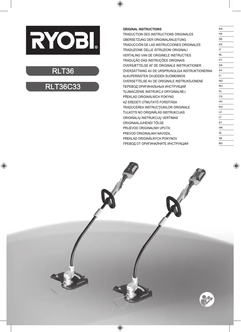 Page 1 of the manual User Manual RYOBI RLT36