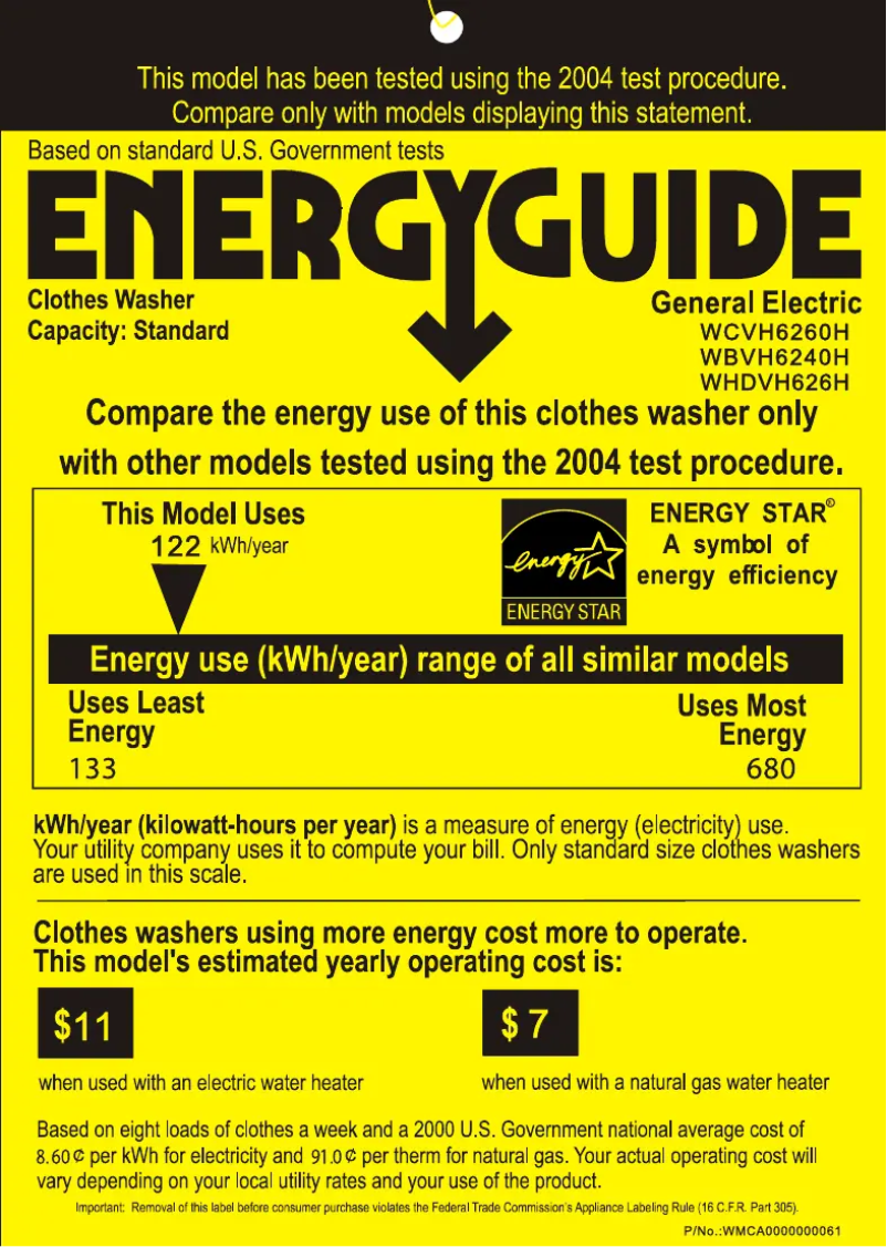First page image of the manual for WBVH6240HWW