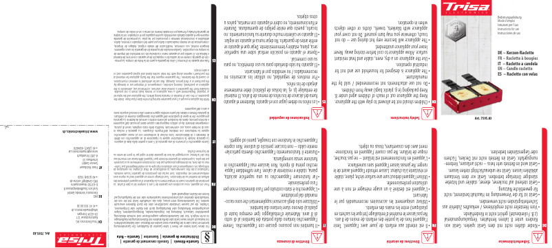 Page 1 of the manual User Manual Trisa Tête à tête 7595.83