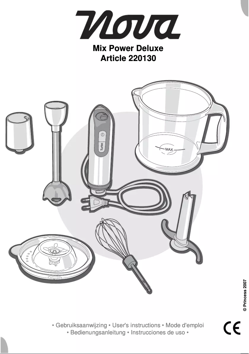 Page 1 of the manual User Manual Nova Mix Power Deluxe 220130