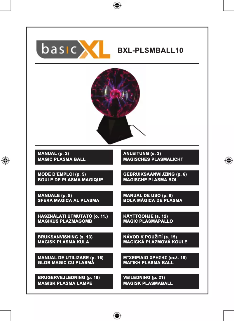 Page 1 of the manual User Manual basicXL BXL-PLSMBALL10