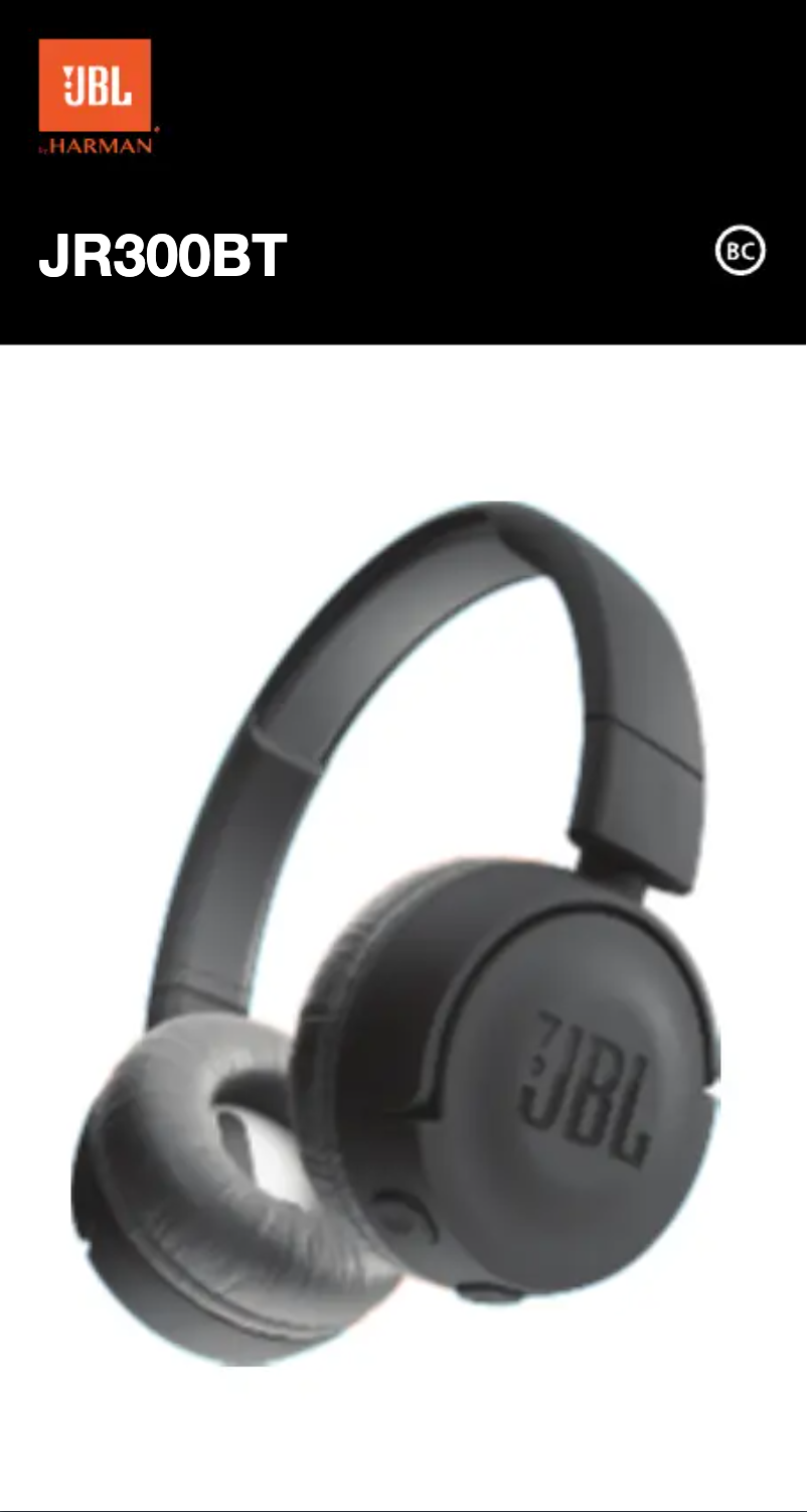 Page 1 of the manual User Manual JBL JR300BT