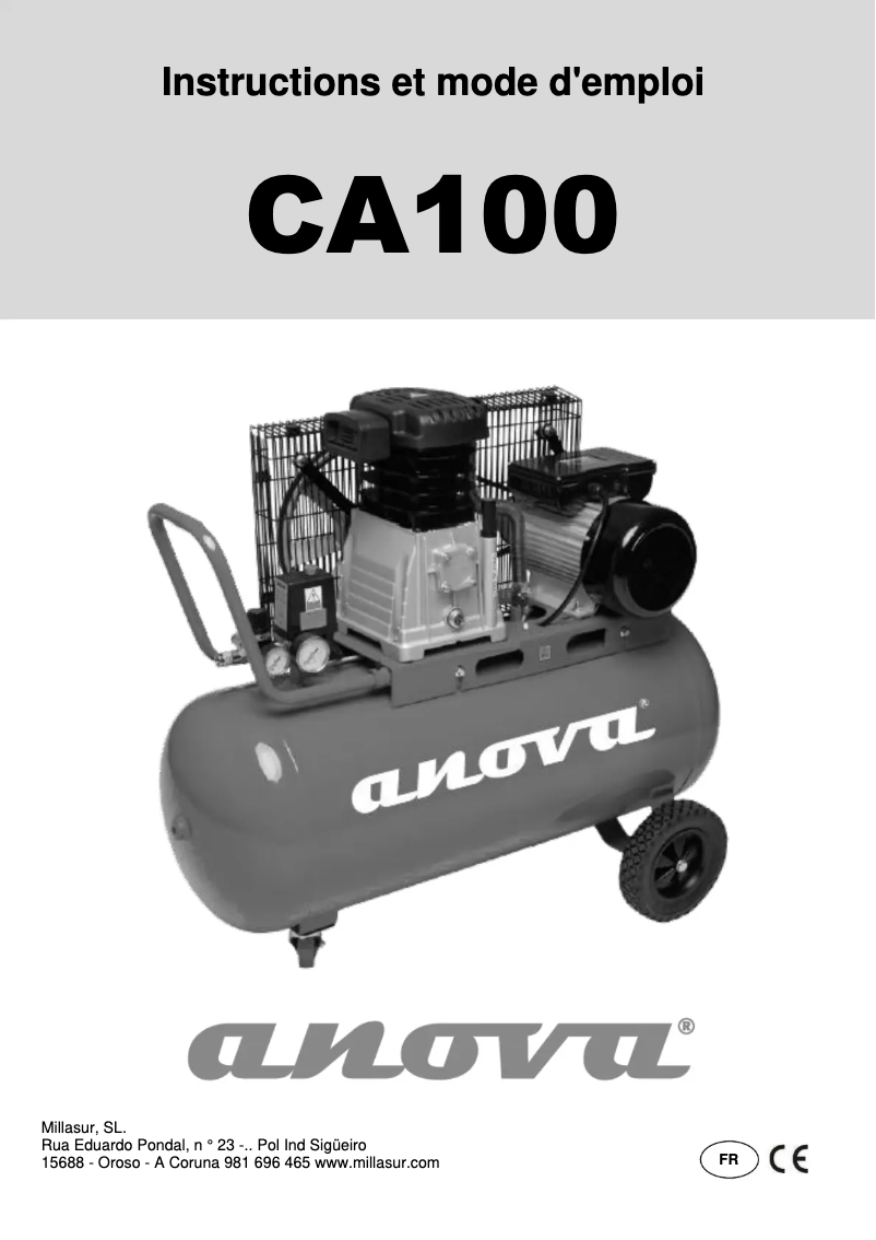 Page 1 of the manual User Manual Anova CA100