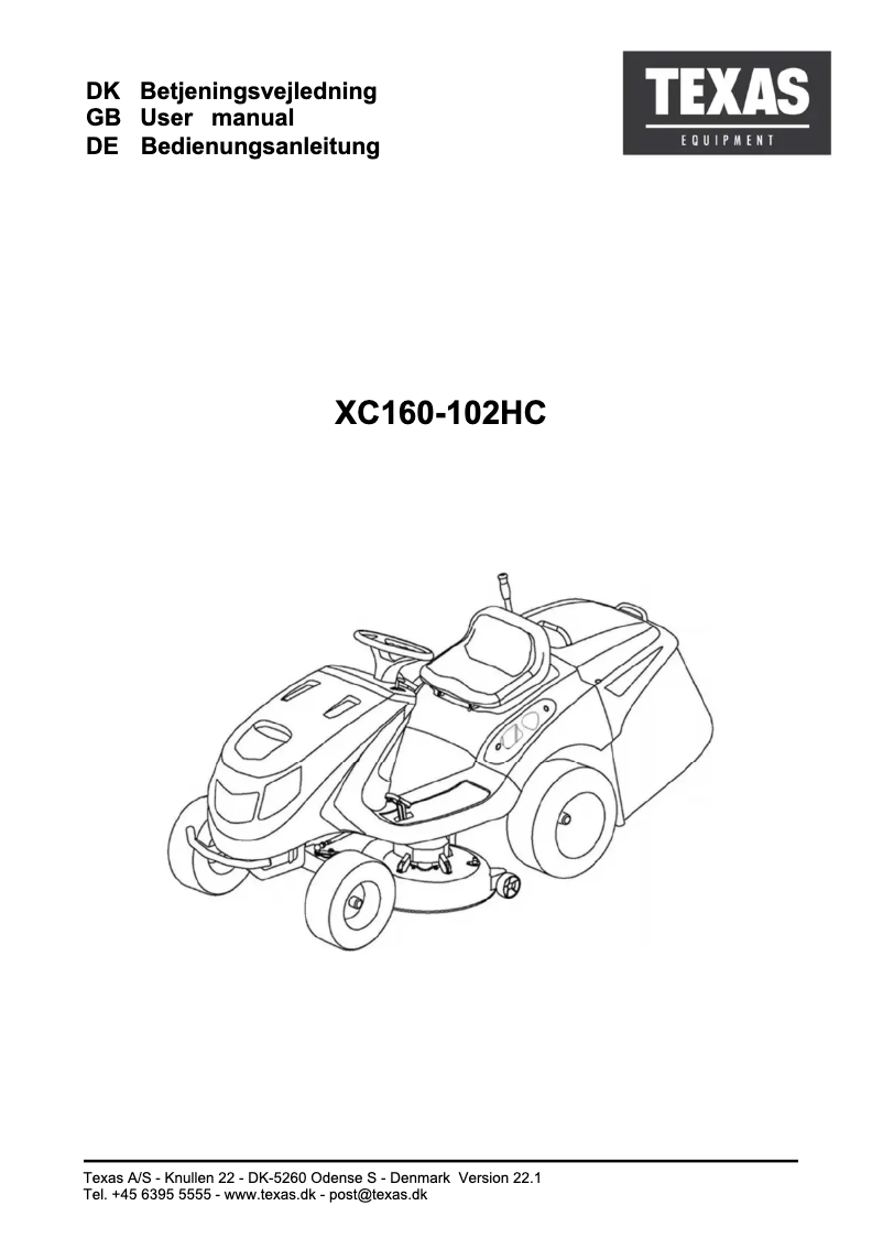 Image de la première page du manuel de l'appareil XC160-102HC