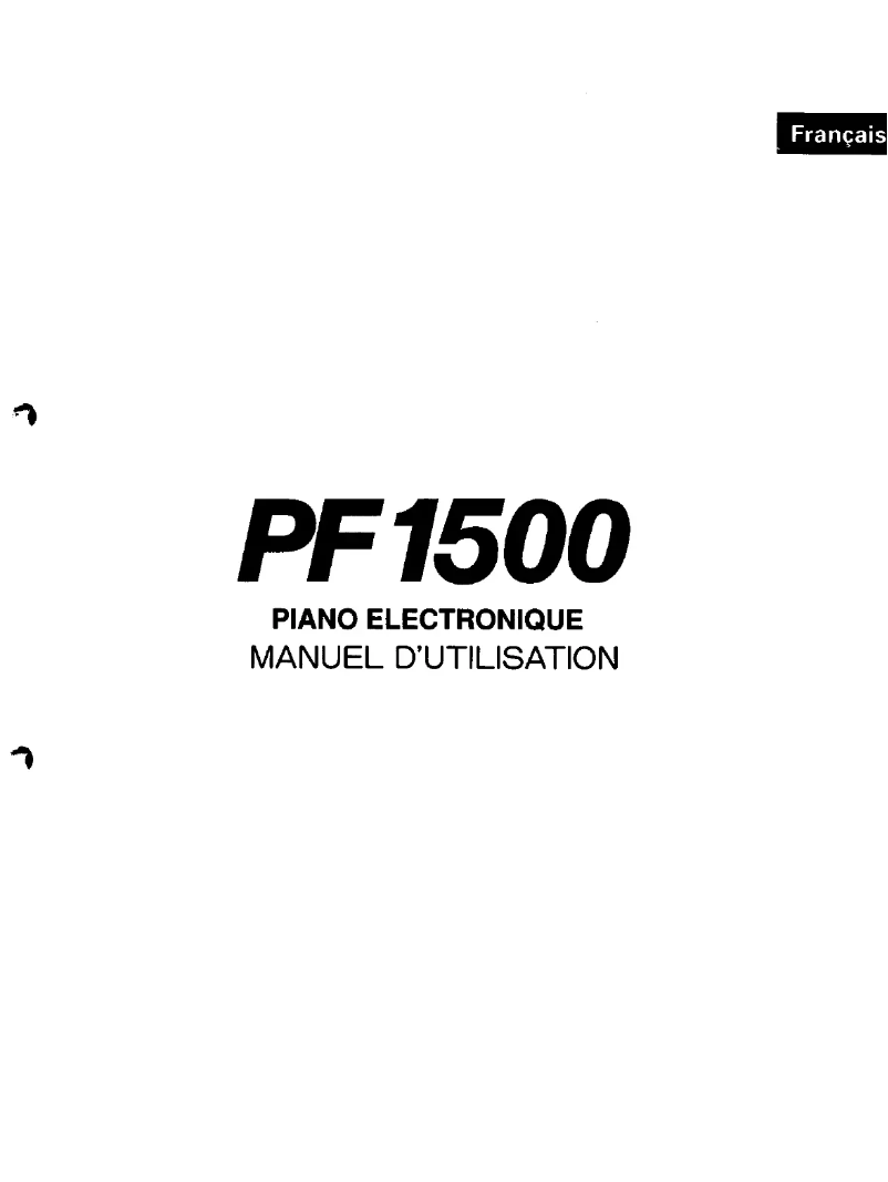 First page image of the manual for PF1500