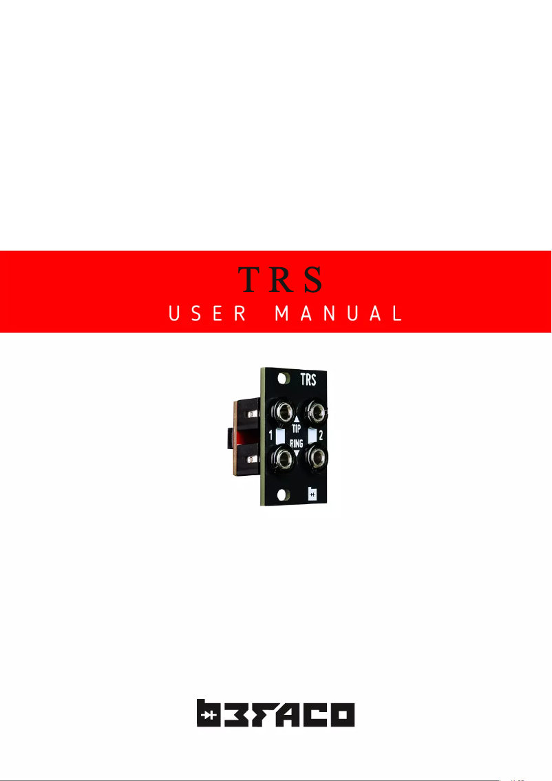 First page image of the manual for TRS