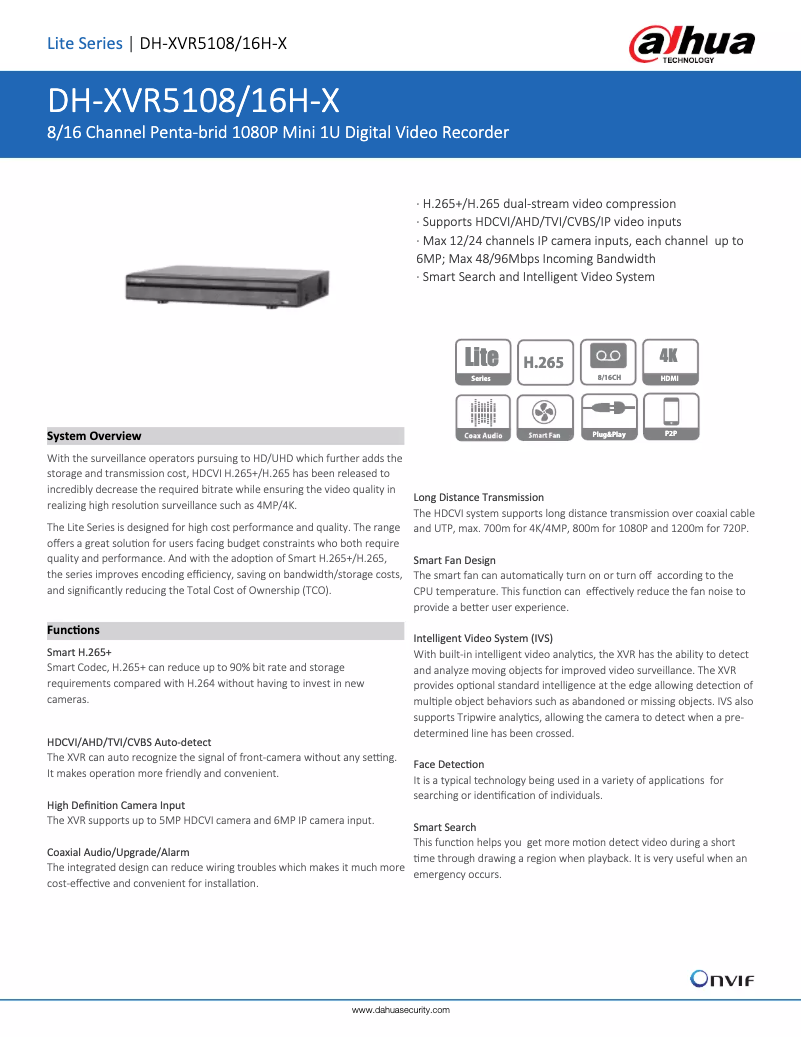 First page image of the manual for XVR5108/16H-X