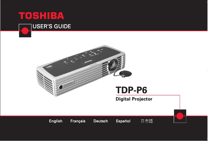 Page 1 of the manual User Manual Toshiba TDP-P6
