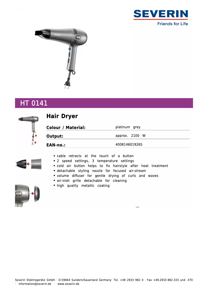 First page image of the manual for HT 0141