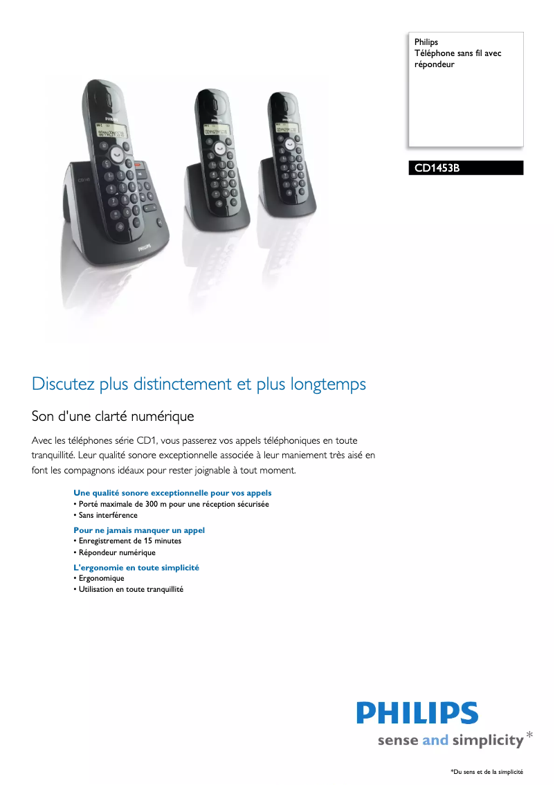 First page image of the manual for CD1453B