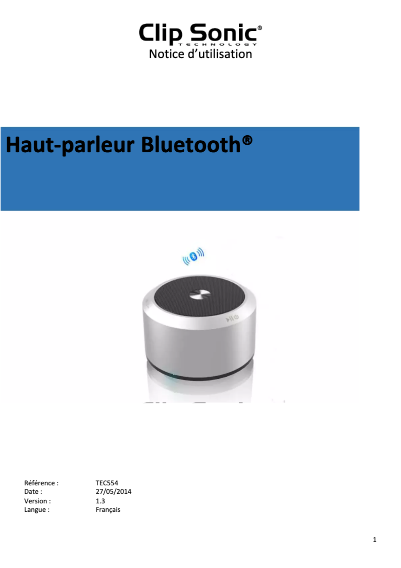 First page image of the manual for TEC554