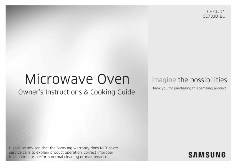 Page 1 of the manual User Manual Samsung CE73JD1