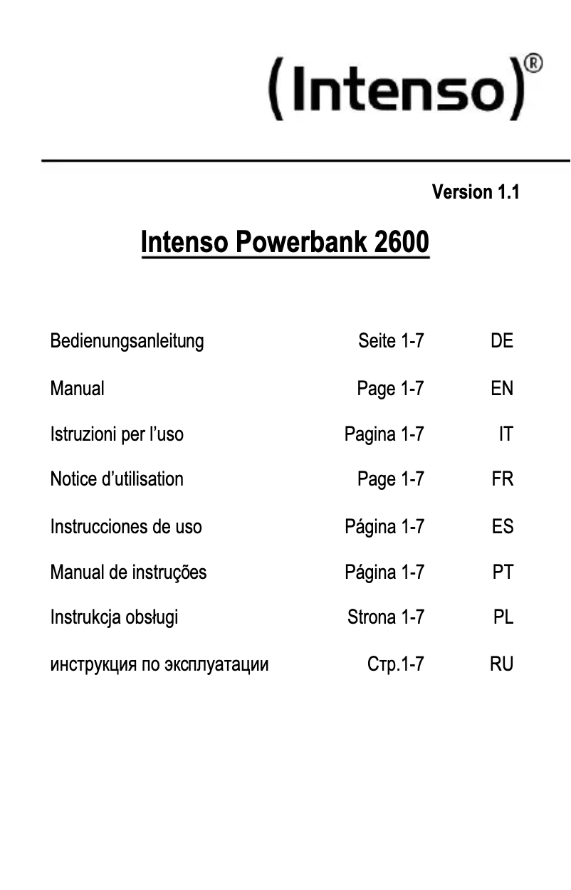 First page image of the manual for 7321500