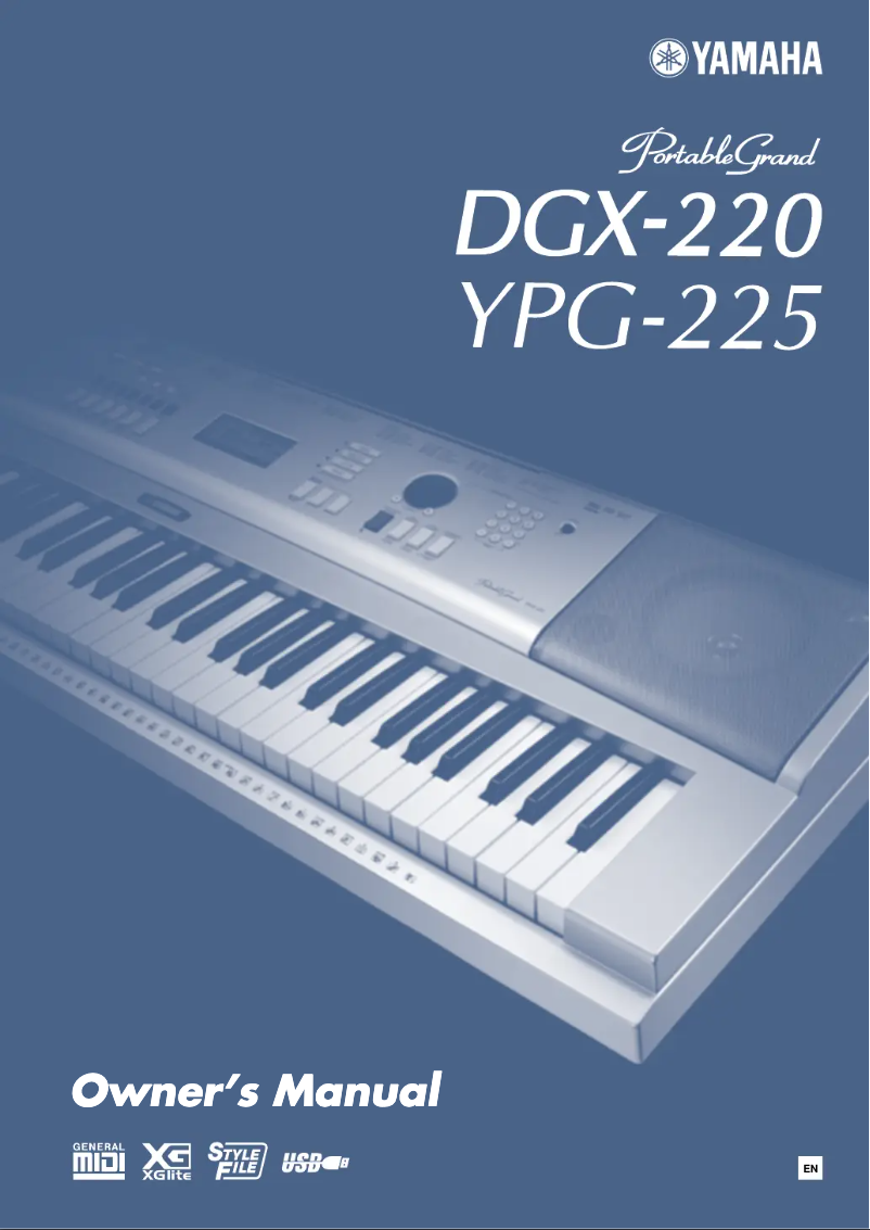 Page 1 of the manual User Manual Yamaha PortableGrand DGX-220