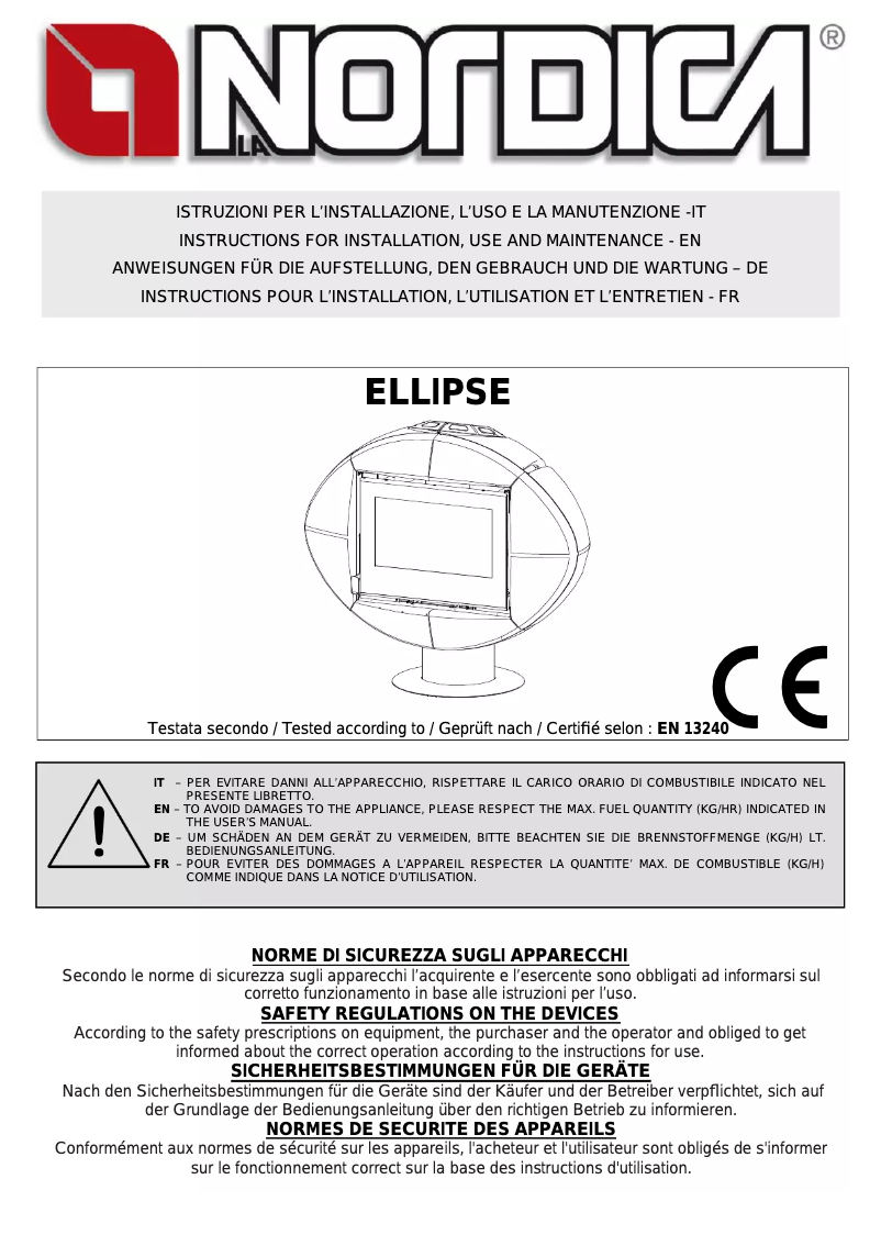 First page image of the manual for Carillon Ellipse