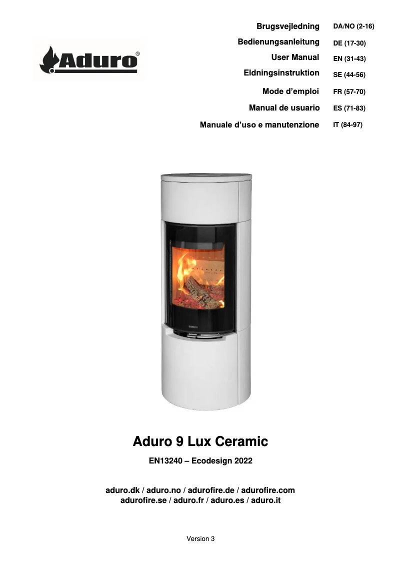 First page image of the manual for 9 Lux Ceramic
