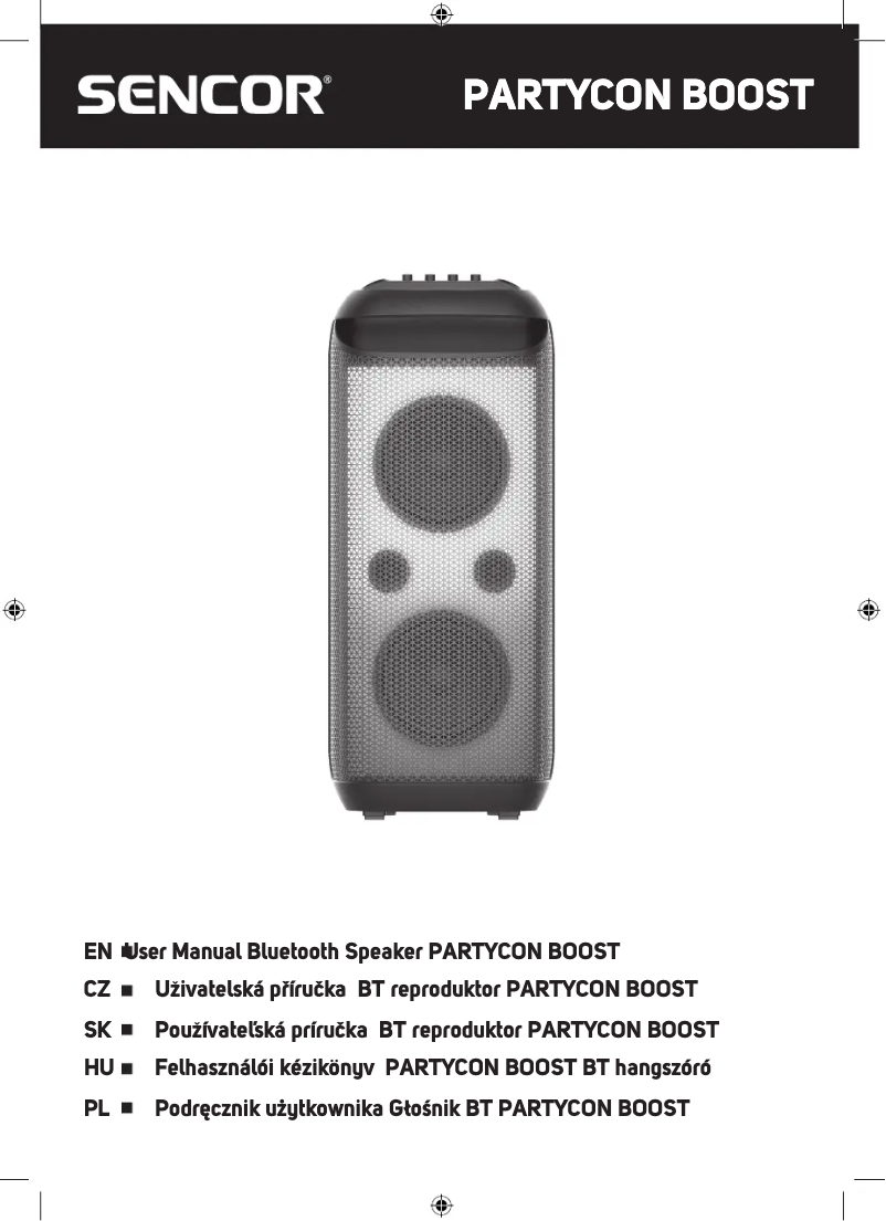 First page image of the manual for PARTYCON BOOST