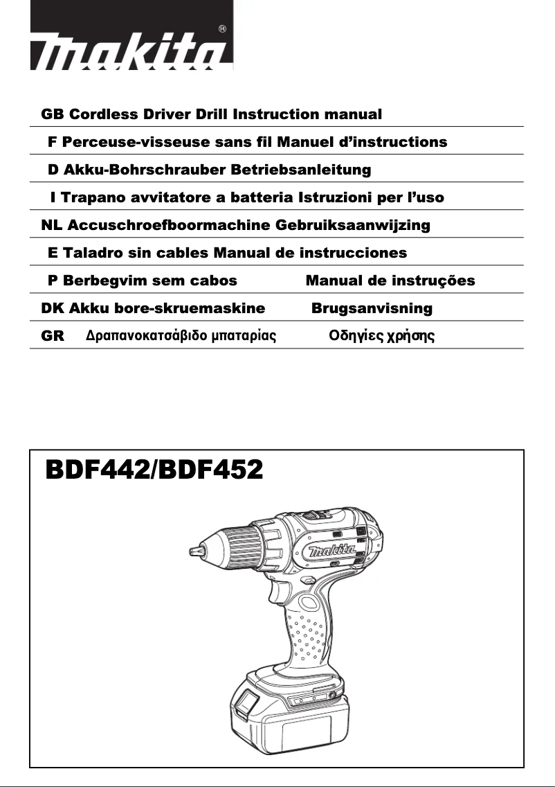 Page 1 of the manual User Manual Makita BDF442