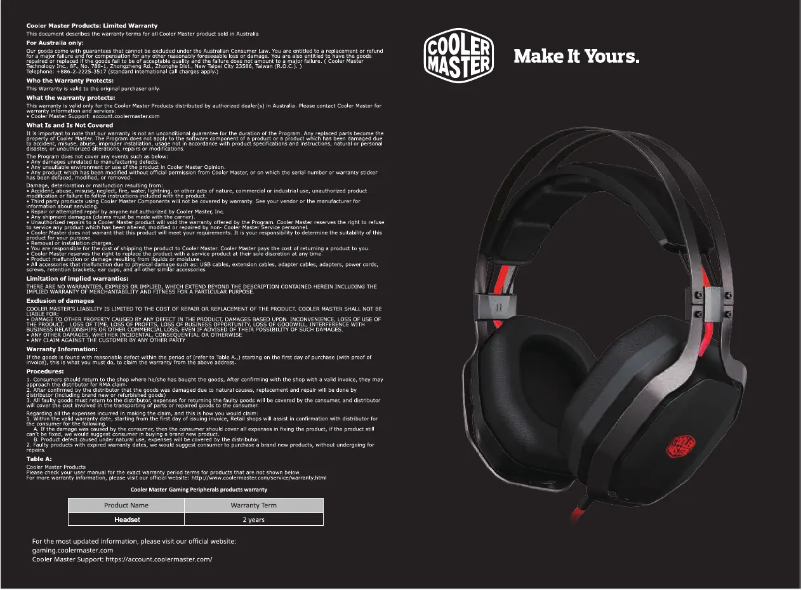 First page image of the manual for MasterPulse Pro