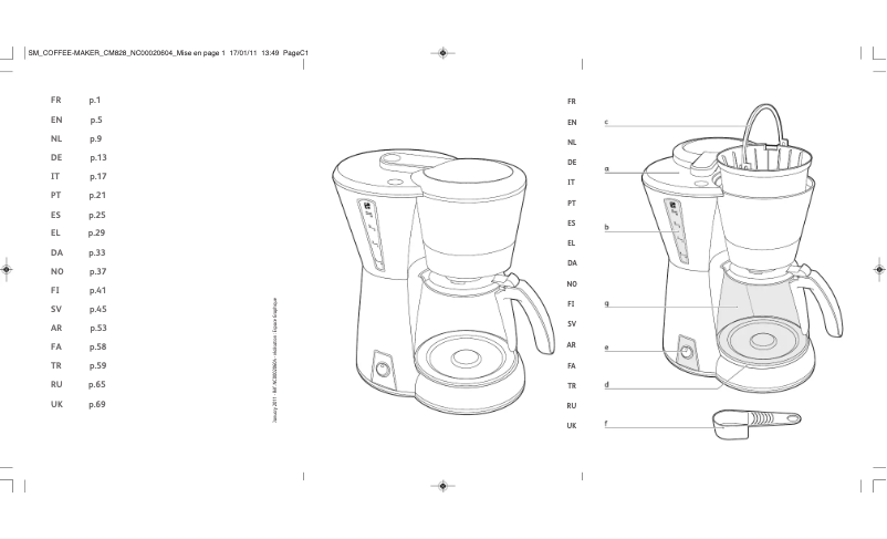 First page image of the manual for FG211510