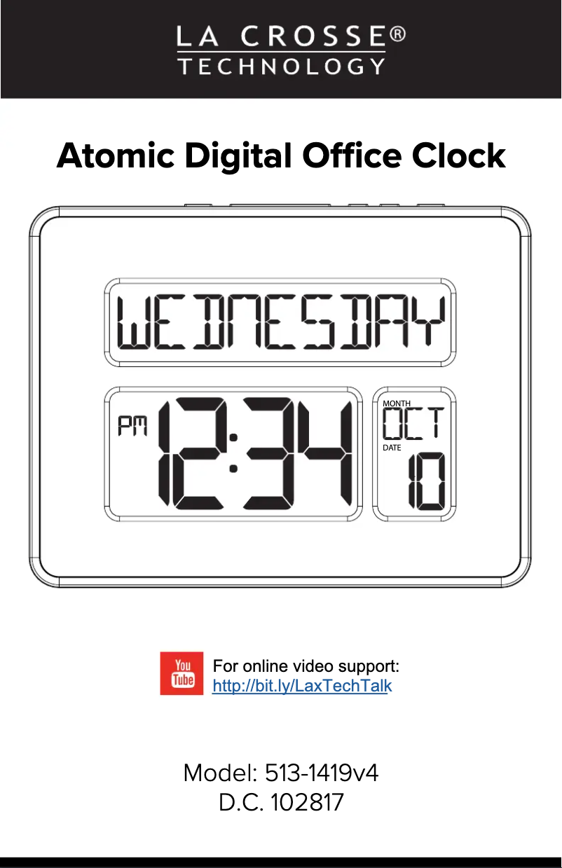 Page 1 of the manual User Manual La Crosse Technology 513-1419V4
