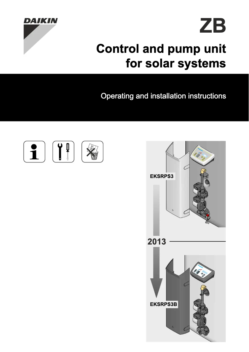 First page image of the manual for EKSRPS3