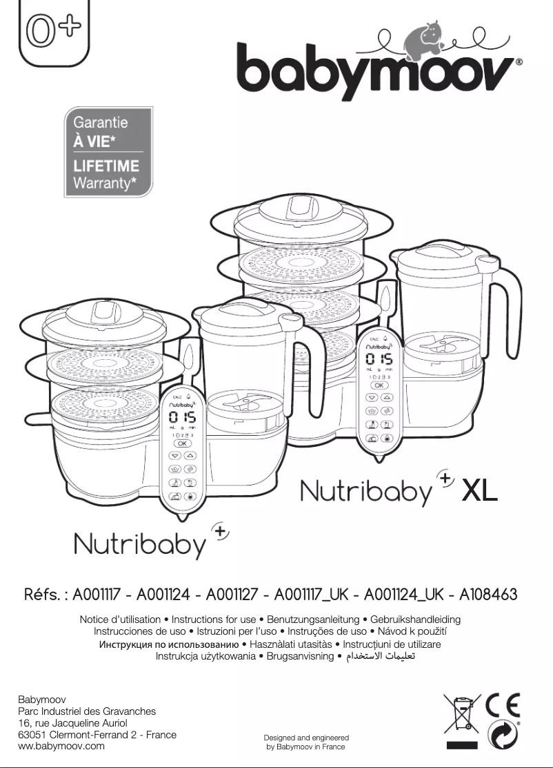 First page image of the manual for Nutribaby +
