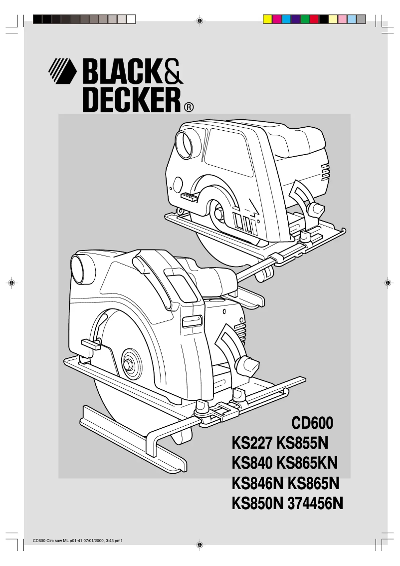 Page 1 of the manual User Manual Black & Decker KS840