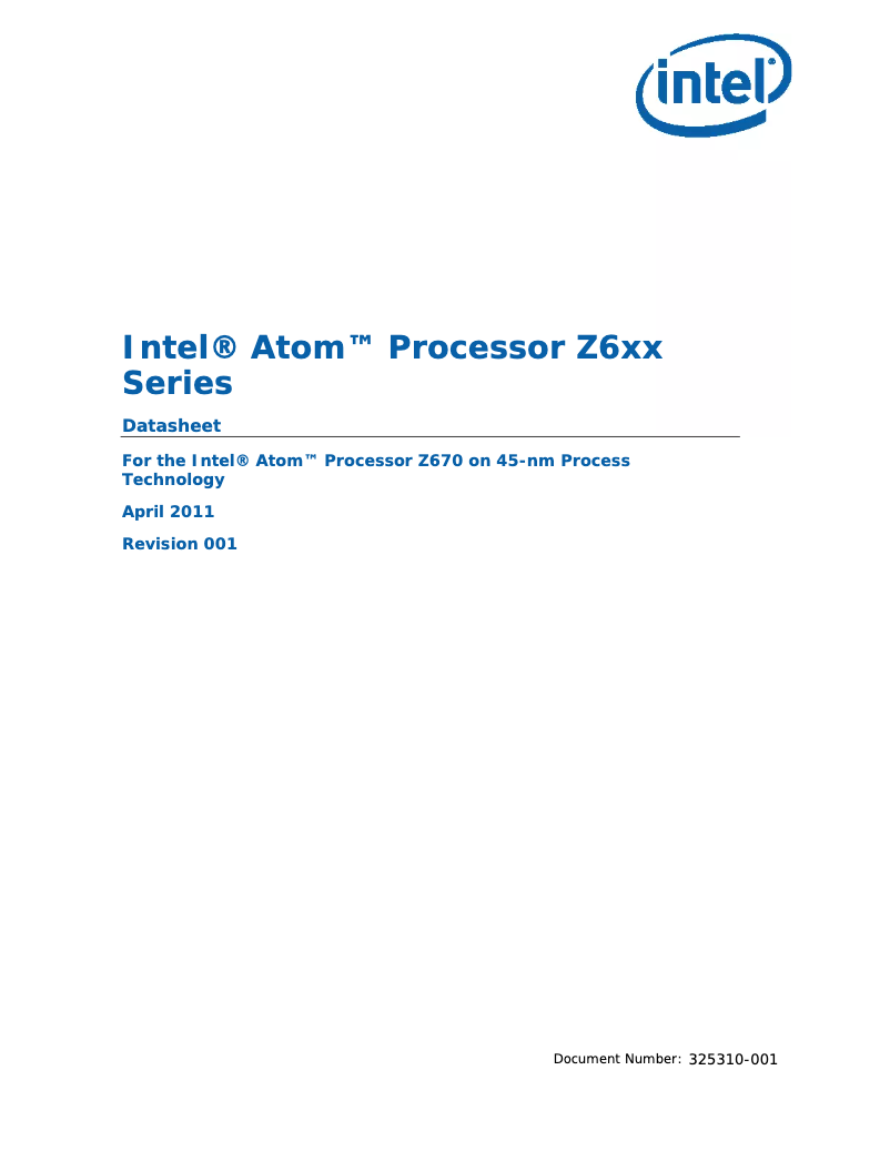 First page image of the manual for Atom Z600