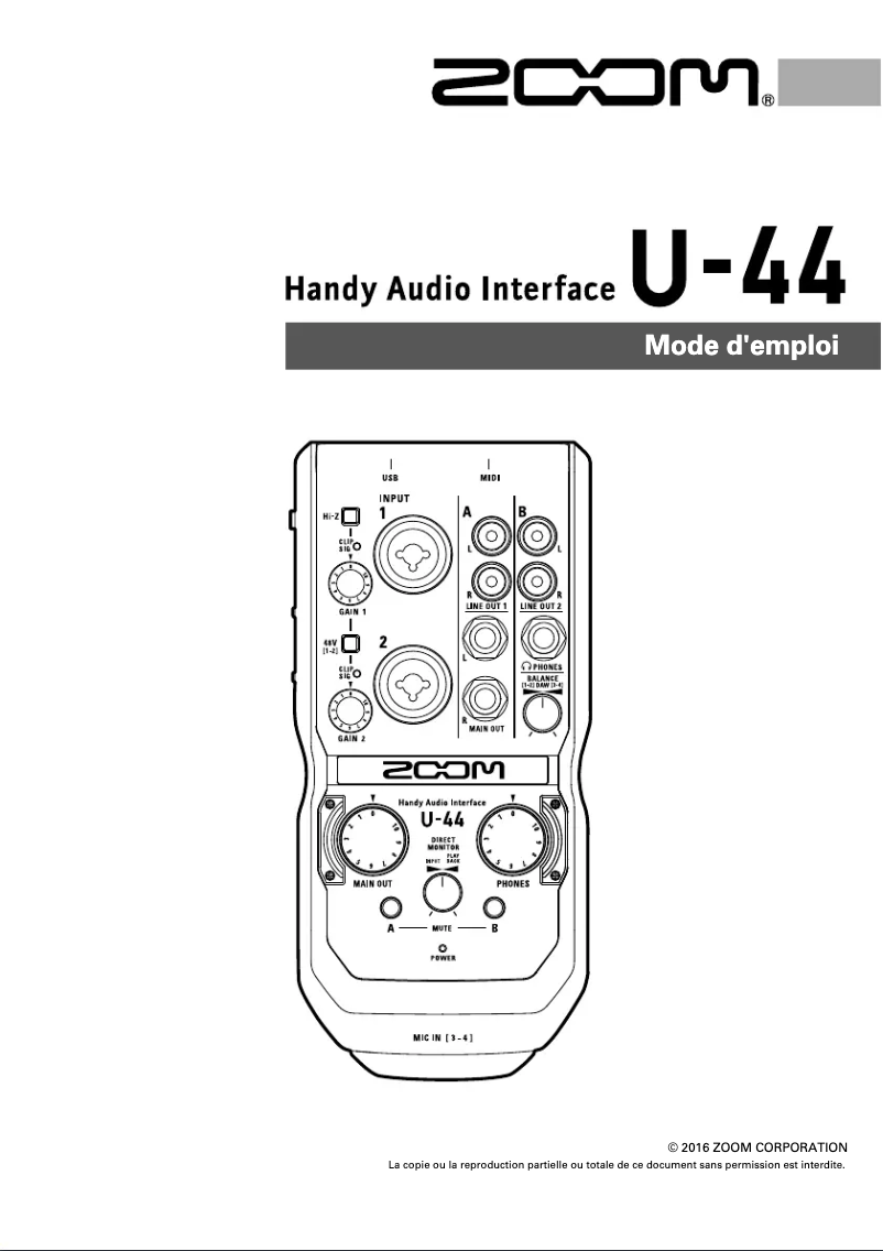 Page 1 of the manual User Manual Zoom U-44