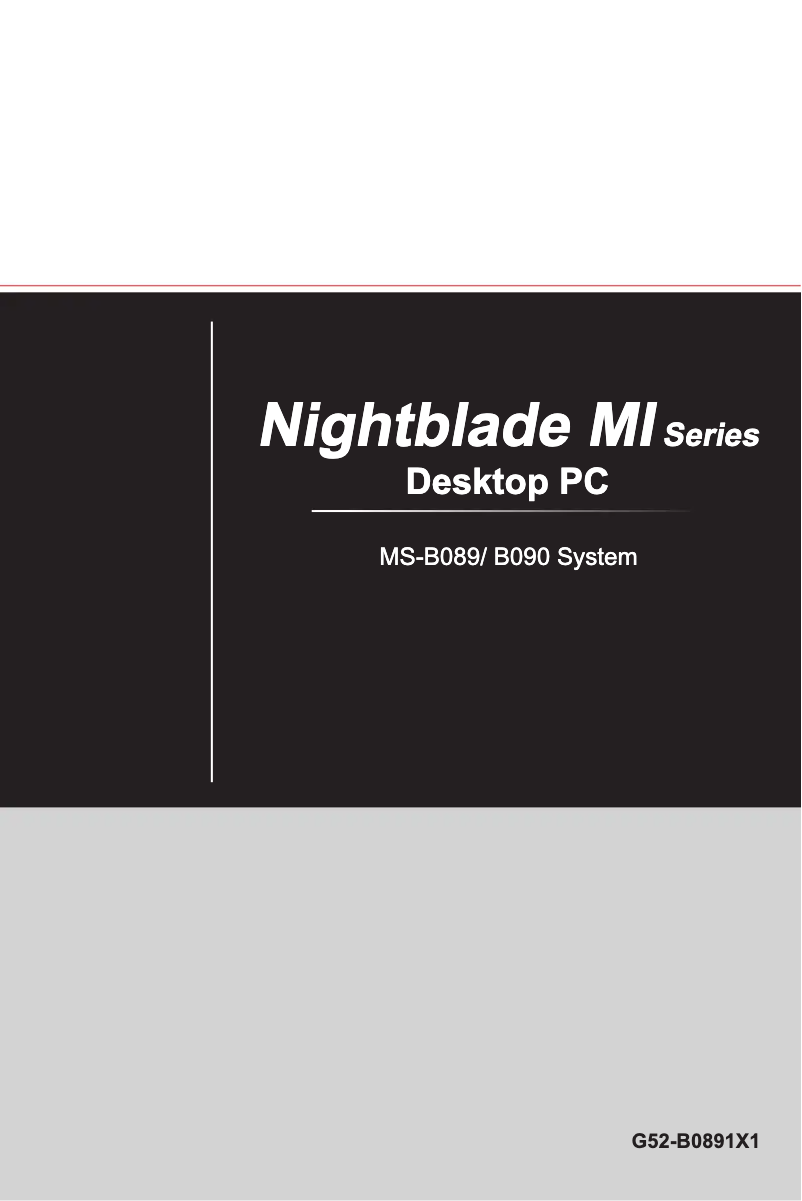 Page 1 of the manual User Manual MSI Nightblade MI2-205
