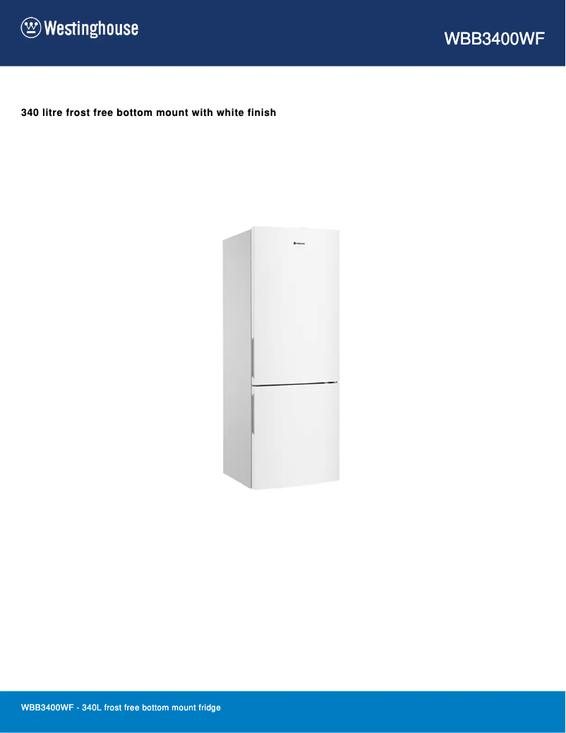 First page image of the manual for WBB3400WF