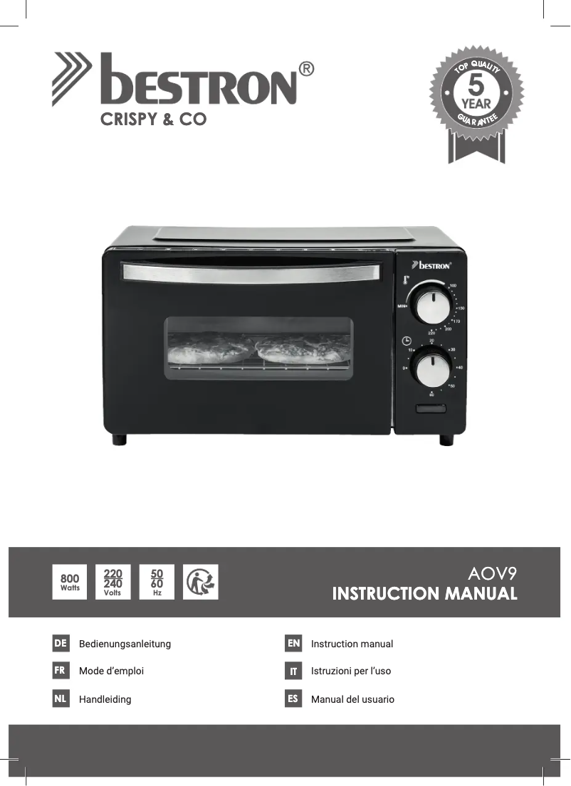 Page 1 of the manual User Manual Bestron AOV9
