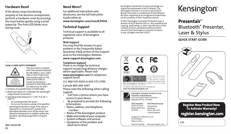 First page image of the manual for K39524US