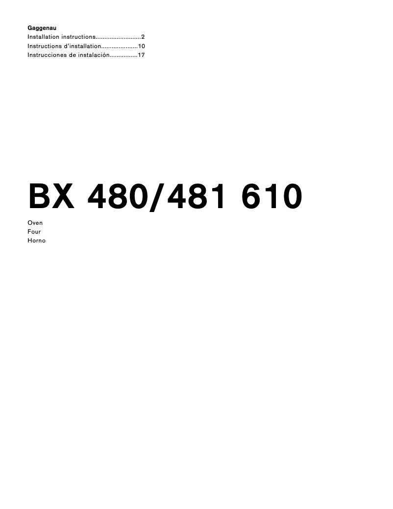 First page image of the manual for BX480611