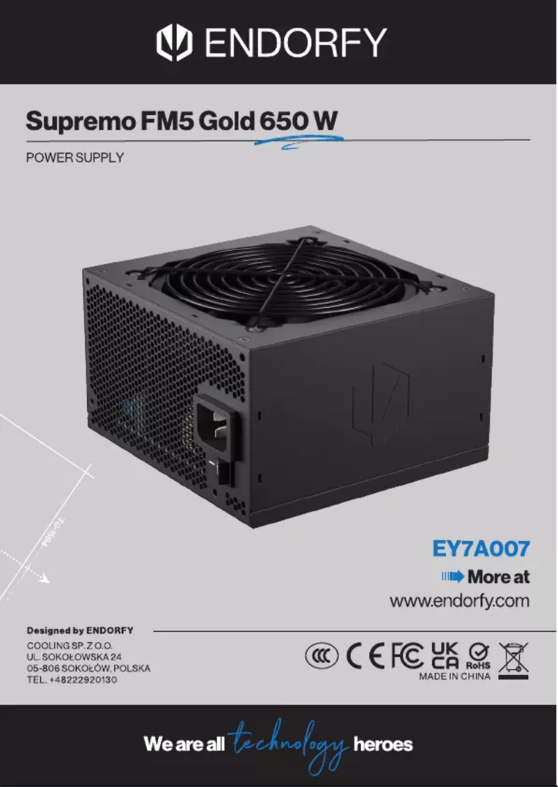 Page 1 of the manual User Manual ENDORFY Supremo FM5 Gold 650W