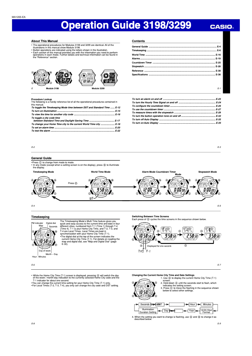 Page 1 of the manual User Manual Casio Collection AE-1000W-2AVEF