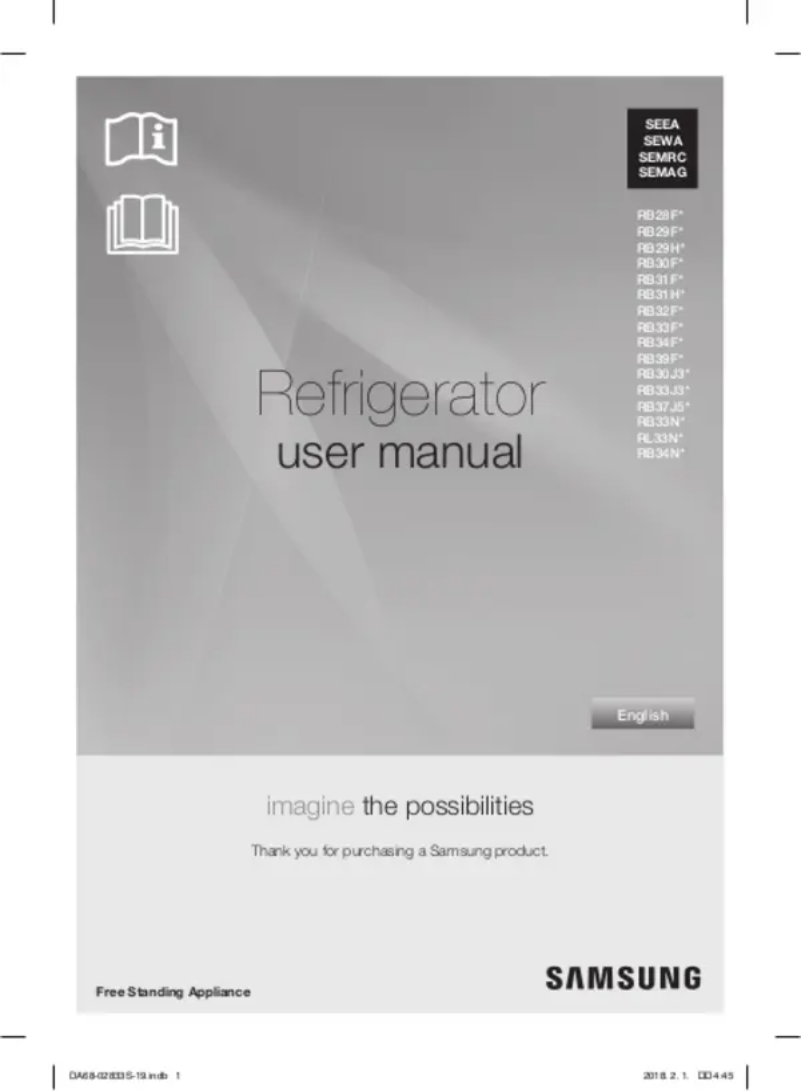 Page 1 of the manual User Manual Samsung RB34FWRNDSA