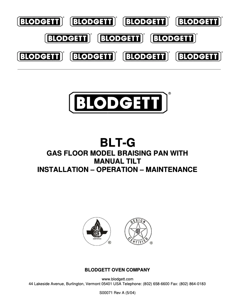 First page image of the manual for BLT-40G