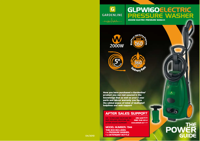 Page 1 of the manual User Manual Gardenline GLPW 160