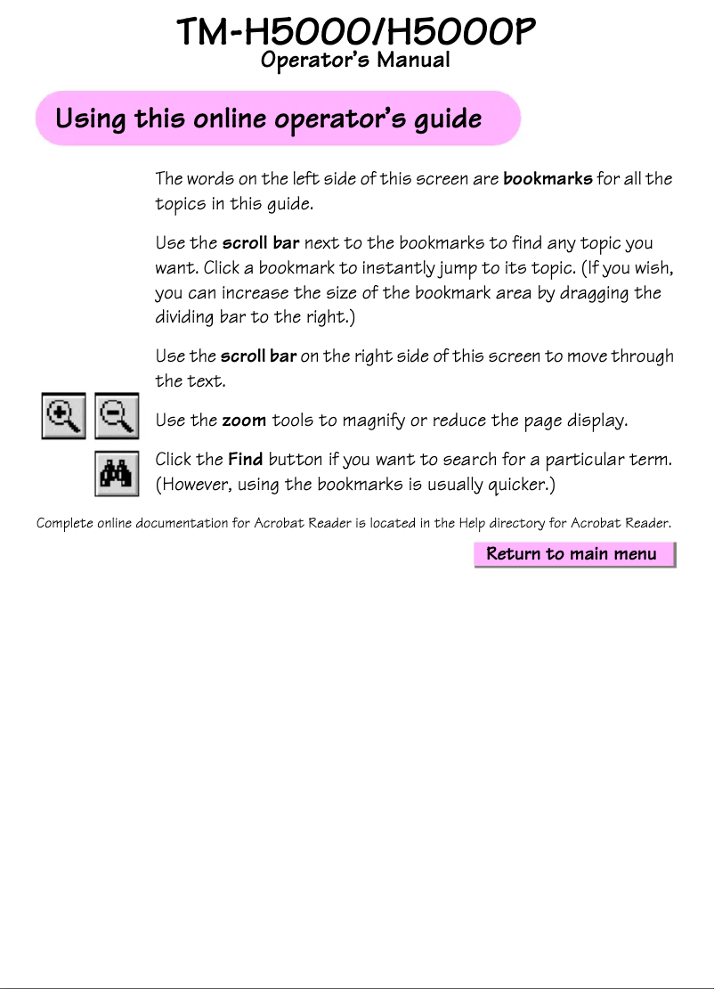 Page 1 of the manual User Manual Epson TM-H5000IIP