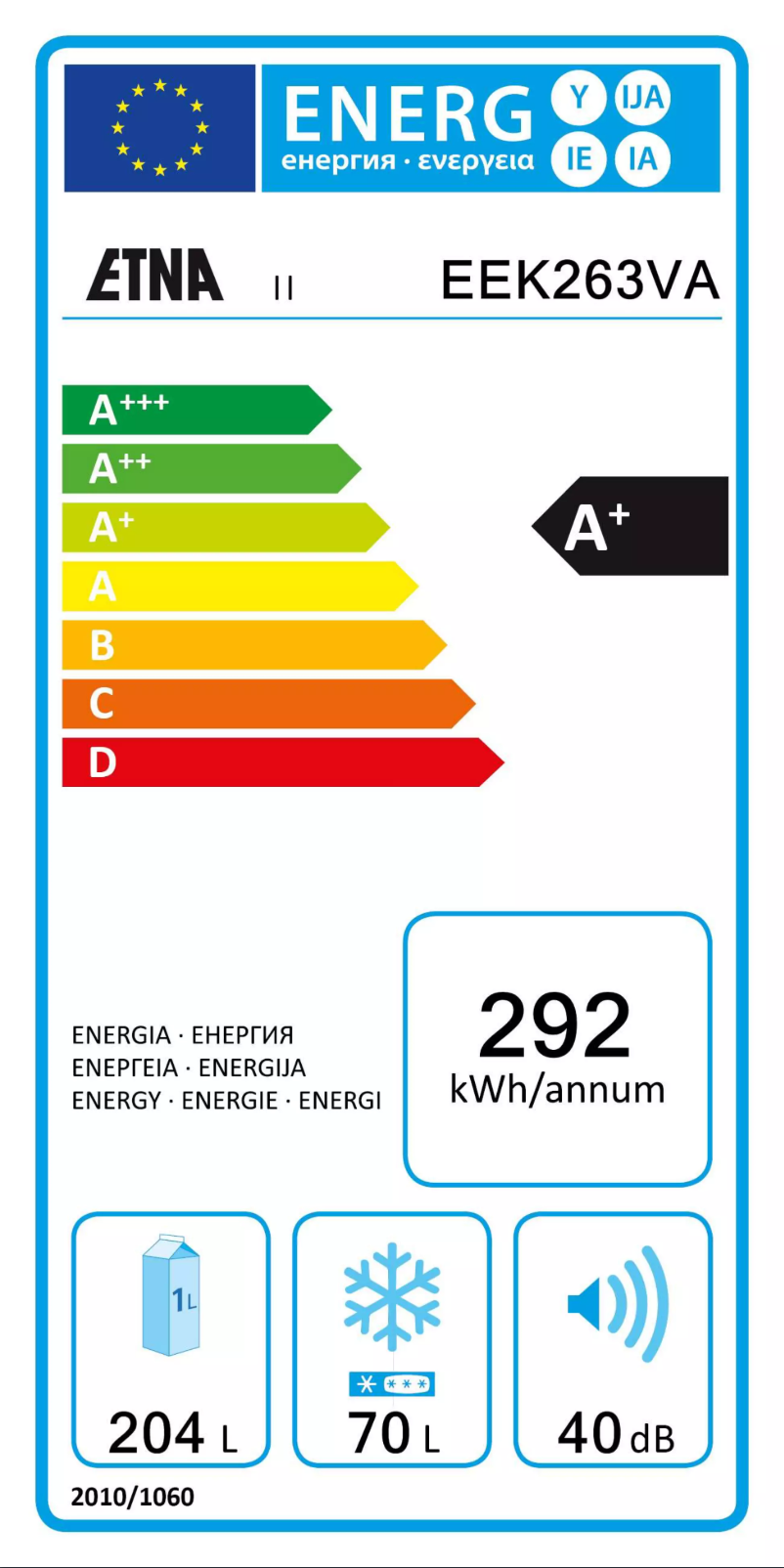 First page image of the manual for EEK263VA