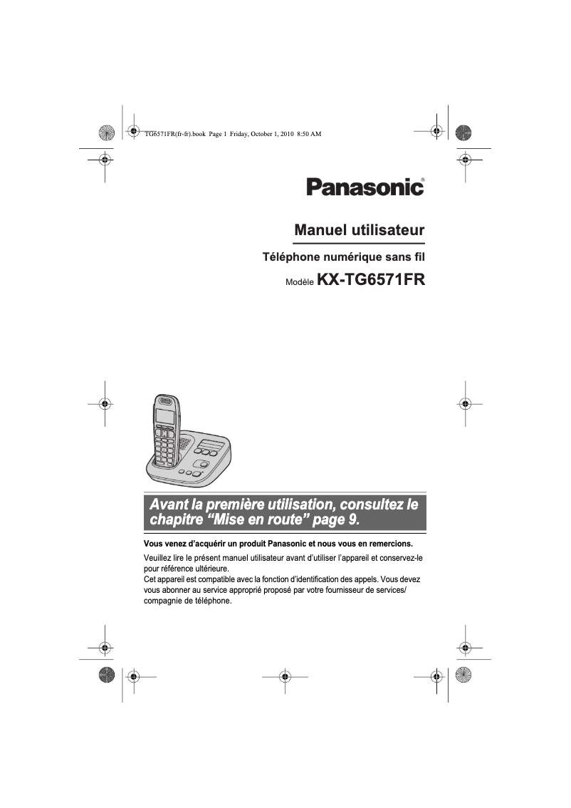 Page 1 of the manual User Manual Panasonic KX-TG6571